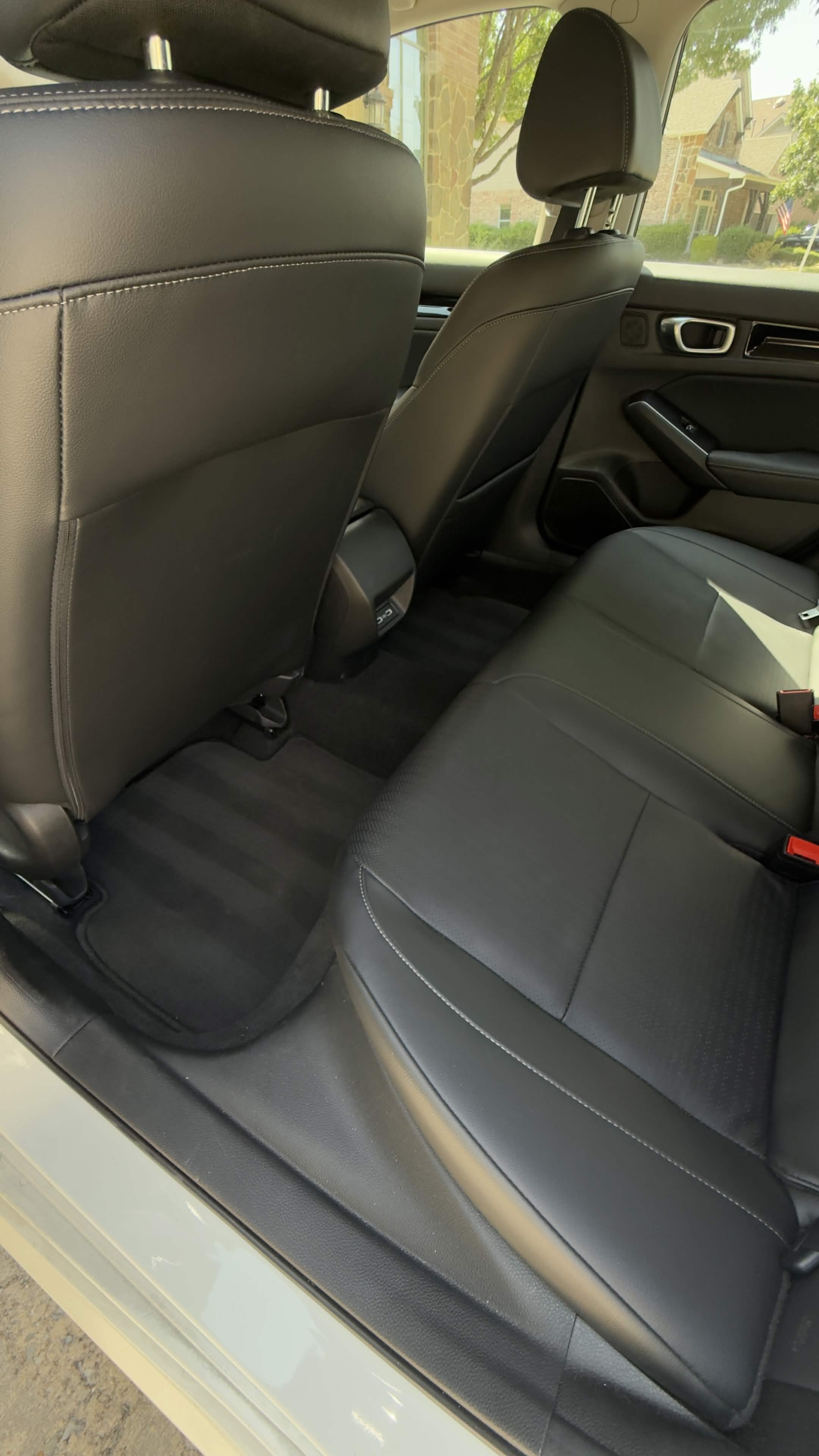 Clean black leather rear seats